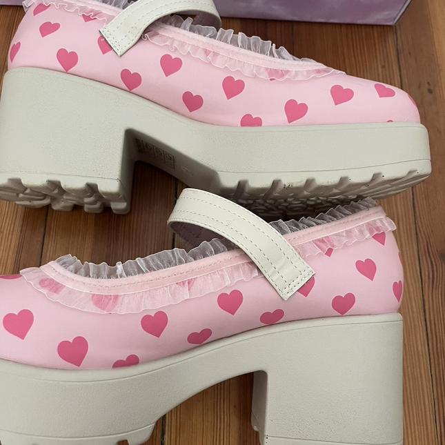 Melanie Martinez x Koi Footwear Pink Heart Mary Janes Shoes Kei