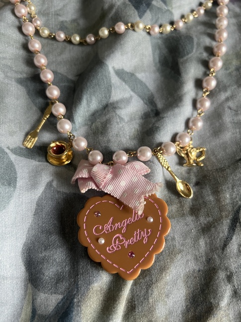 Angelic Pretty - Wonder Cookie Necklace in Light Brown+Pink