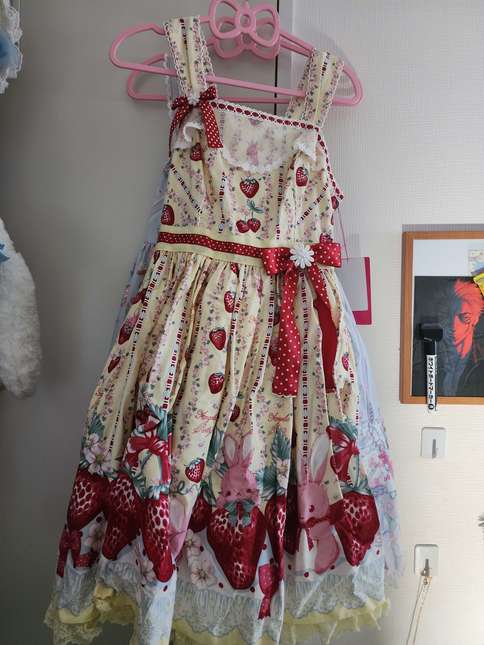 NEW Little Bunny Strawberry JSK SET with KC - Jumperskirt