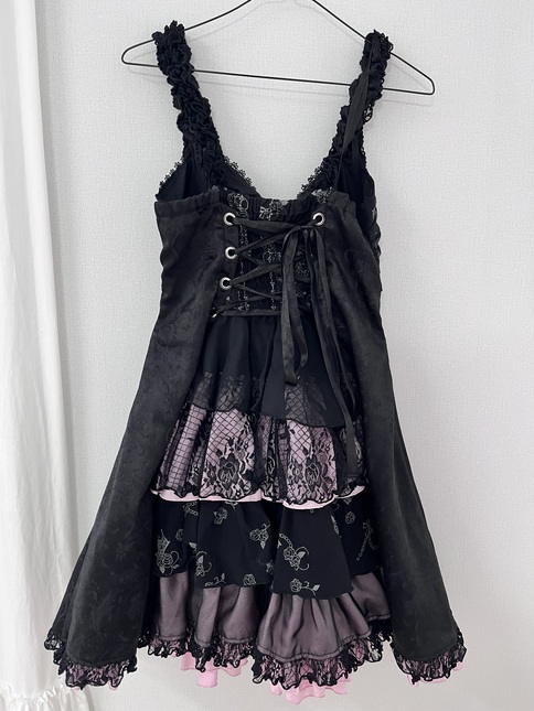 h.naoto frill ] black&pink jsk - Dresses - Lace Market: Lolita