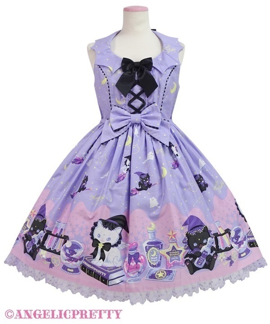 Angelic Pretty Magical Milk Cats JSK + KC in Lavender