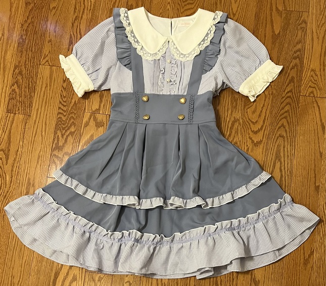 ワンピース Lisa check long dress BNWT Sold Out Liz Lisa Gingham Check Docking One-Piece Dress