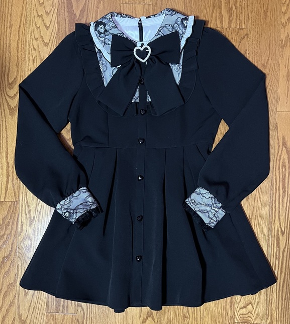 Sold Out Dear My Love Lace Yoke One-Piece Long Sleeve Mini Dress