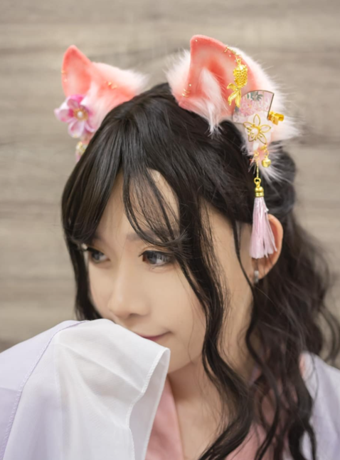 Namybie furmimi baby pink wolf ears2