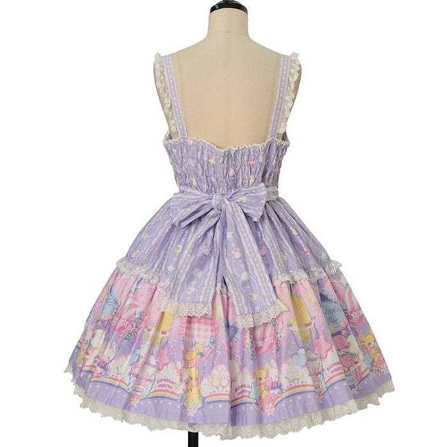 Angelic Pretty ：Cotton Candy Shop JSK+KC, purple - Jumperskirt