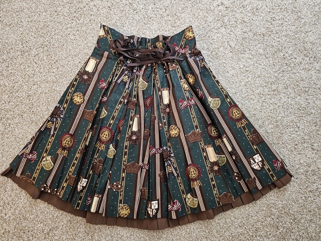 Angelic Pretty Chocolate Rosette School Set -Green- - Skirts