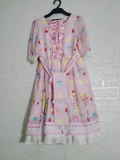 New) Angelic Pretty Dreamy Parfait OP in Pink - One Piece - Lace