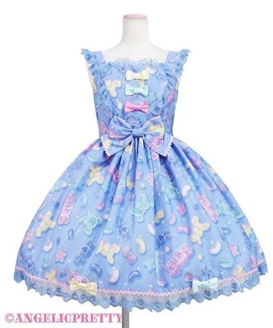 Angelic Pretty Jelly Candy Toys Heart JSK in Sax - Jumperskirt