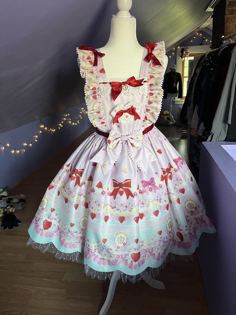 BTSSB Strawberry Sweetheart Cake Hearty JSK Pink - Dresses - Lace  