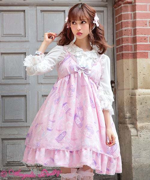 Angelic Pretty　Lovely Bathroomジャンスカ　未使用 Angelic Pretty Lovely Bathroom JSK in PINK - Dresses - Lace Market