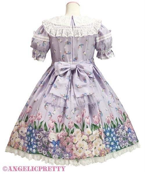 Angelic Pretty Flower Kitten OP in Lavender - Dresses - Lace