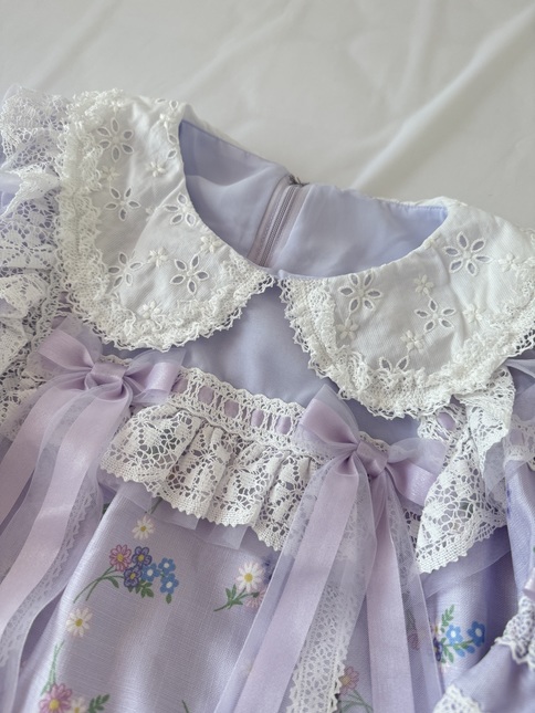 Angelic Pretty Flower Kitten OP in Lavender - Dresses - Lace