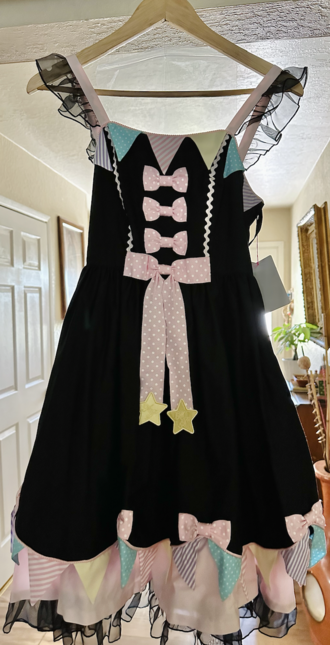 Angelic Pretty Party Garland JSK Set in Black - Jumperskirt