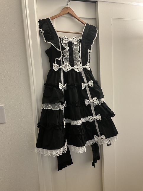 NWT] Angelic Pretty Melody Frill JSK in Black - Jumperskirt - Lace  
