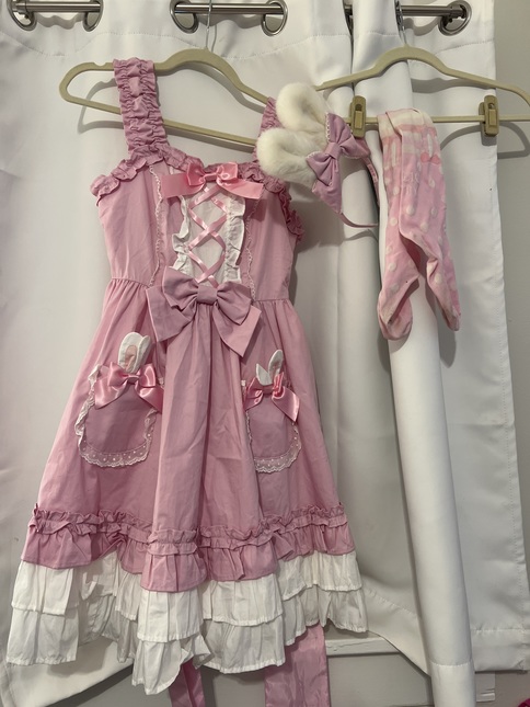 Angelic Pretty Lovely Bunny JSK set PINK *NO BLOUSE* - Jumperskirt