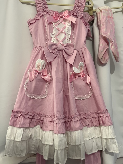 Angelic Pretty Lovely Bunny JSK set PINK *NO BLOUSE* - Jumperskirt