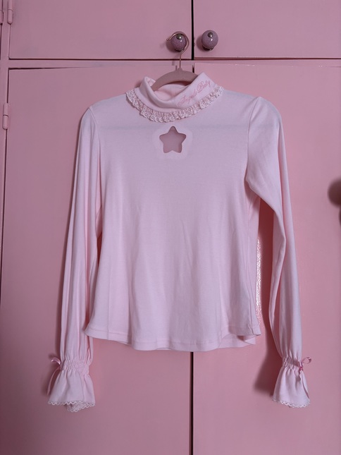 Angelic Pretty Lacy Star Turtleneck Cutsew - Tops - Lace