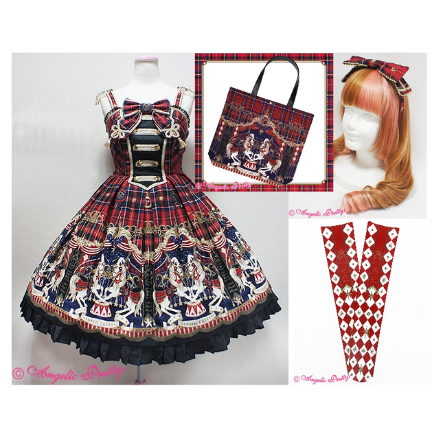 4pc Cirque du L'Étoile Napoleon JSK set in Red - Angelic Pretty