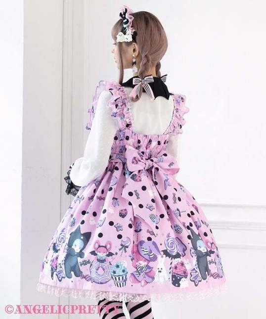 Angelic Pretty Happy Treat Party JSK [Pink] - Jumperskirt - Lace