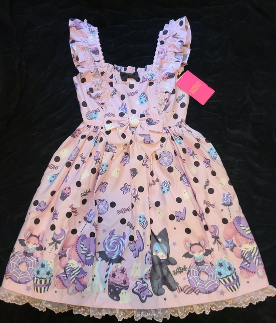 Angelic Pretty Happy Treat Party JSK [Pink] - Jumperskirt - Lace