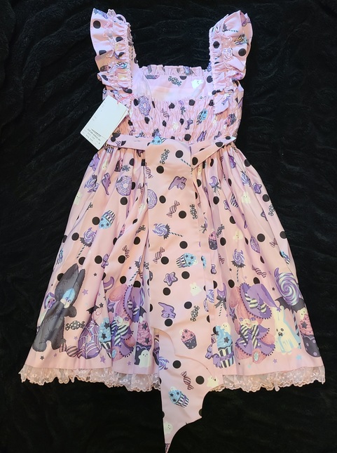 Angelic Pretty Happy Treat Party JSK [Pink] - Jumperskirt - Lace