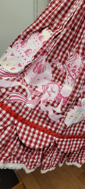 Angelic Pretty Pastel a la Mode OP (Gingham) (Red) - Dresses