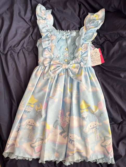 FREE SHIPPING] Angelic Pretty Dreamy Cinnamoroll JSK Set in Sax +
