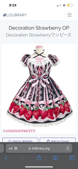 Angelic Pretty Decoration Strawberry OP - One Piece - Lace