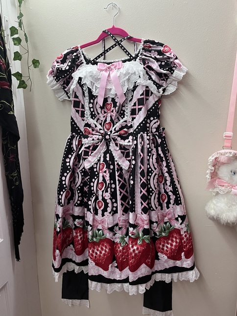 Angelic Pretty Decoration Strawberry OP - One Piece - Lace Market