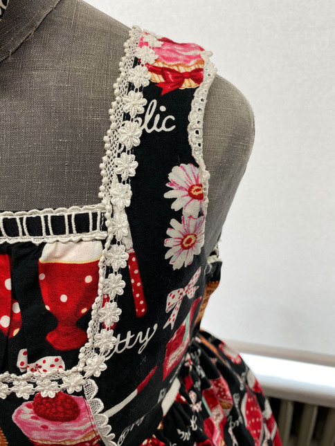 Angelic Pretty French Cafe Switching JSK + KC set - Dresses - Lace