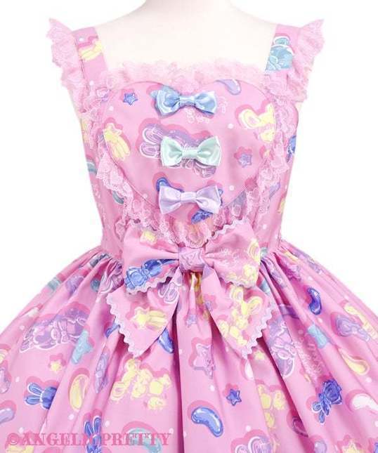 NWT) Angelic Pretty Jelly Candy Toys Heart JSK+Barrette Set