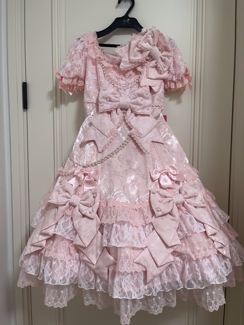 Angelic Pretty Princess Ribbon Decoration OP Dress with Choker and