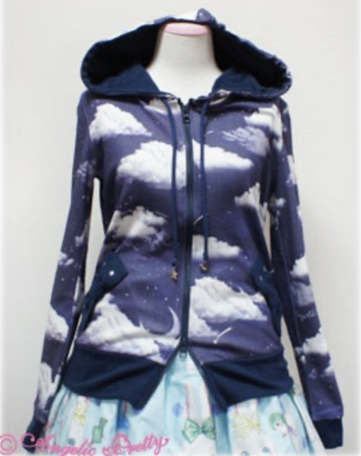 Angelic Pretty Misty Sky Parka in Navy - Jacket/Parka - Lace Market ...