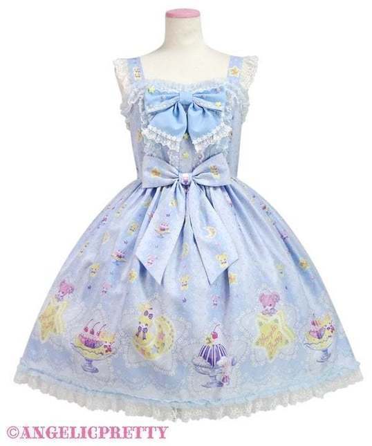 Angelic Pretty Dreamy Night Cakes JSK Sax - Jumperskirt - Lace