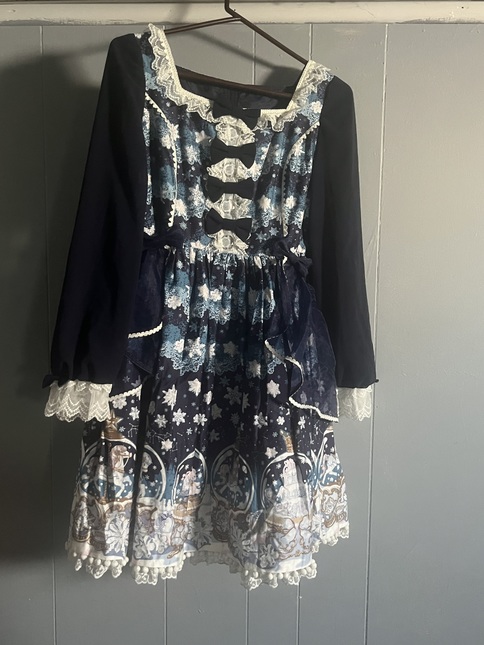 Angelic Pretty Sugar Dream Dome OP - Navy - One Piece - Lace