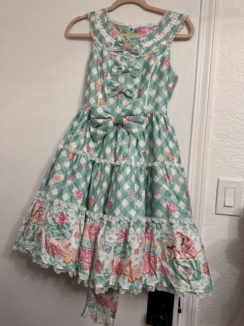 Angelic Pretty Sugar Fairy Cake Tiered JSK in Mint - Jumperskirt