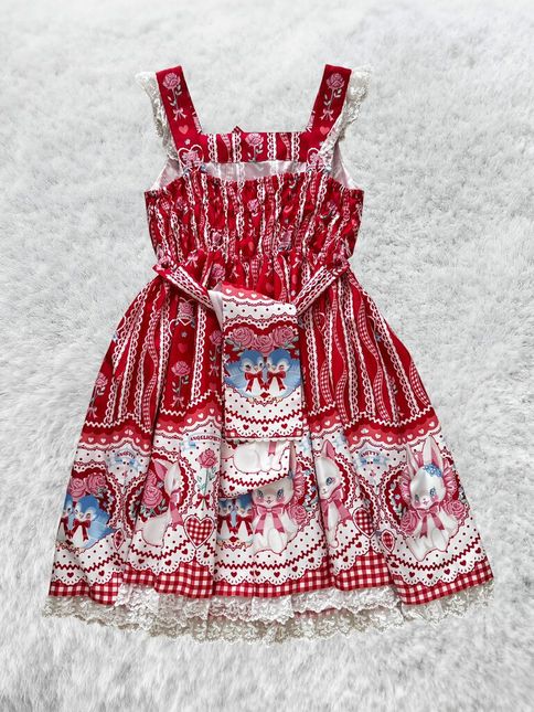 Angelic Pretty Be My Valentine JSK Red - Jumperskirt - Lace Market
