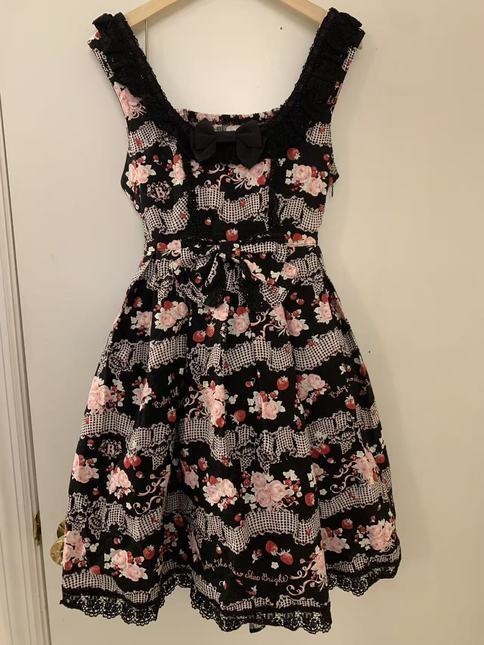 BTSSB Sweet Gingham Border Ribbon Ribbon JSK in Black