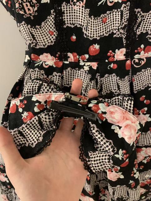BTSSB Sweet Gingham Border Ribbon Ribbon JSK in Black