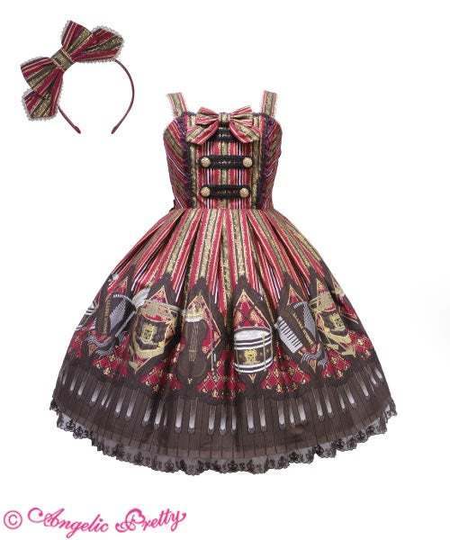 【初版】Angelic pretty JSK  Chocolate Angelic Pretty Quartet Chocolate Special JSK Set - Jumperskirt