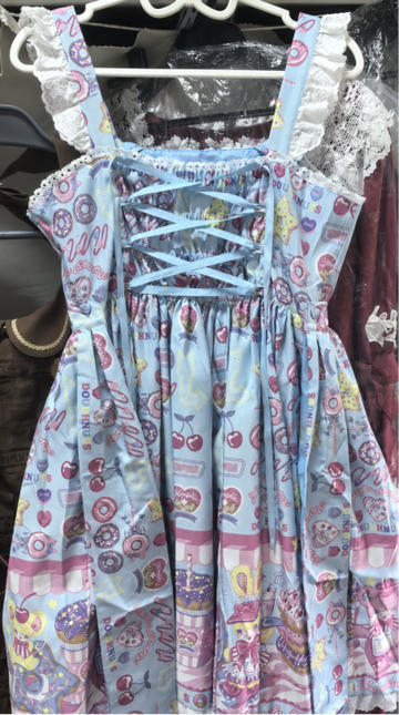 Angelic Pretty Toy's Donut Diner JSK Sax - Jumperskirt - Lace