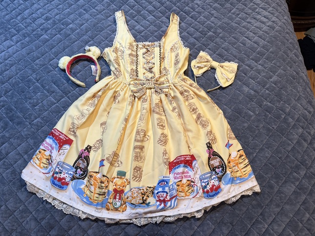 Angelic Pretty Honey Cake JSK with KC and Winnie the Pooh Ears