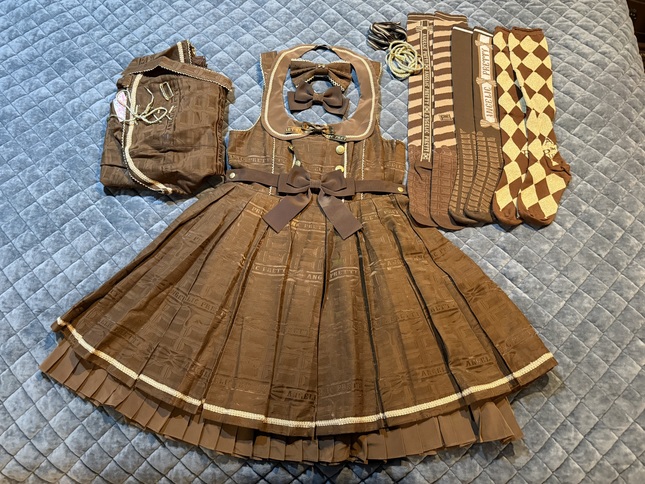 Angelic Pretty Melty Ribbon Chocolate Round Collar JSK ULTIMATE