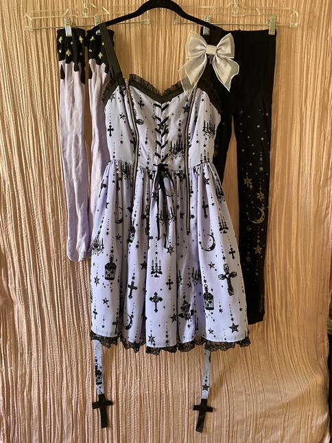Angelic Pretty - Holy Lantern 4pc set: JSK, ribbon clip, OTKs