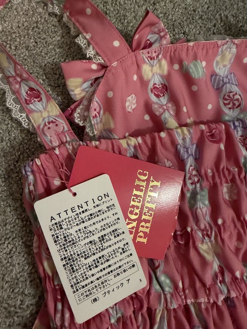 Angelic Pretty Sweet Candy Bouquet Deep Pink JSK and Head Bow