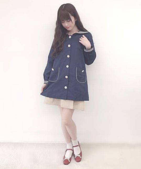 NWT Fi.n.t navy sailor collar jacket coat cotton - Outerwear
