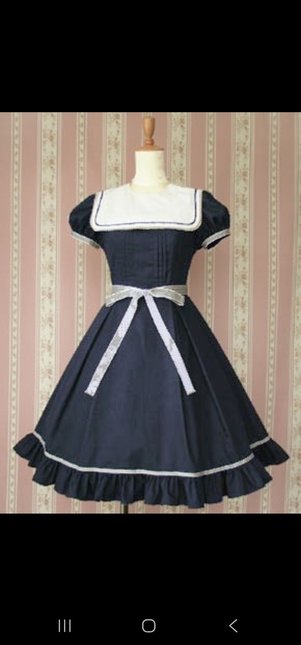 VM OP Victorian Maiden Sailor Dress (Navy) - One Piece - Lace