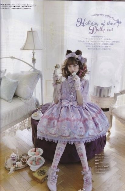 NWT*Angelic Pretty Dolly Cat OP in Lavender (can add the KC) - One