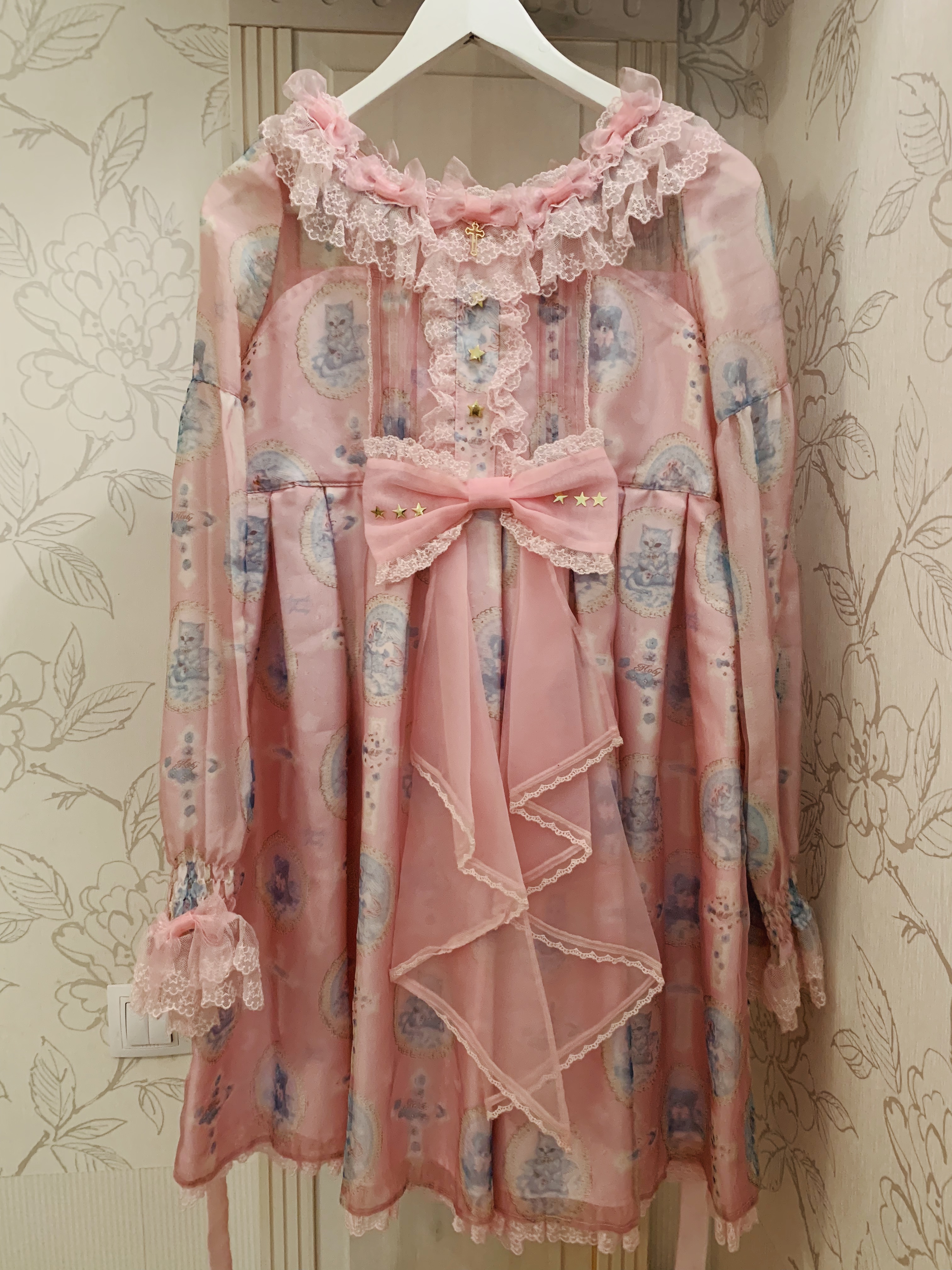 BOUGHT Angelic Pretty Milky Cross OP (Pink) - One Piece - Lace