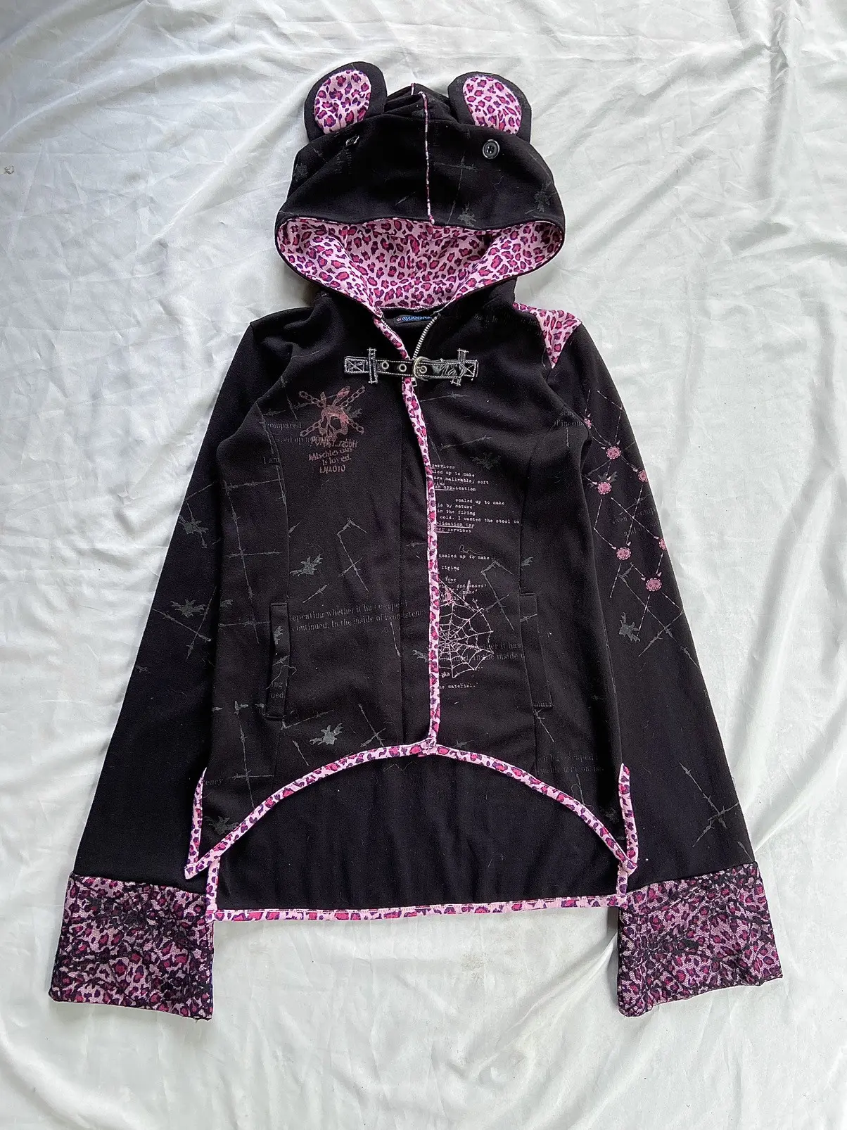 Rare) H.naoto 'channel.h' Black and purple bear ear and tail punk